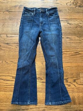 Lucky Brand Bridgette Cropped Flare Jeans Size 26/2 Dark Wash High Rise Stretch